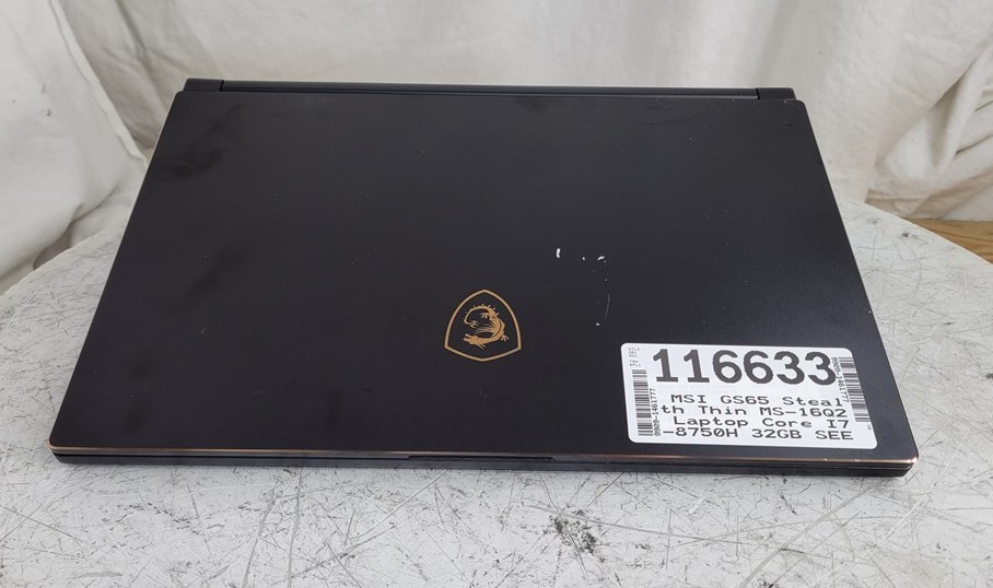 MSI GS65 Stealth Thin MS-16Q2 Laptop Core I7-8750H 32GB SEE NOTES