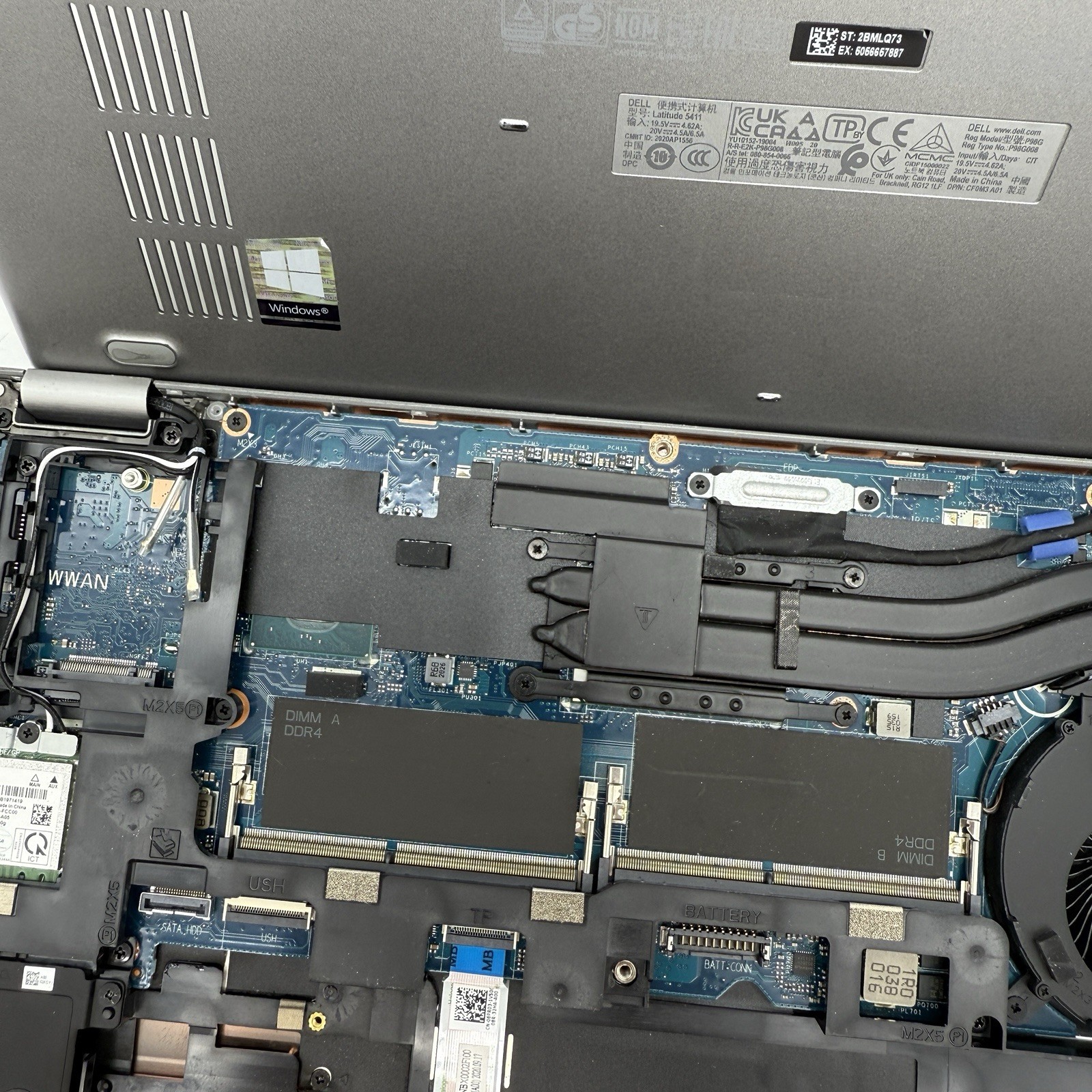 Dell Latitude 5411 14″ Intel i5-10400H Parts Repair No BATT RAM HDD -READ! – L49