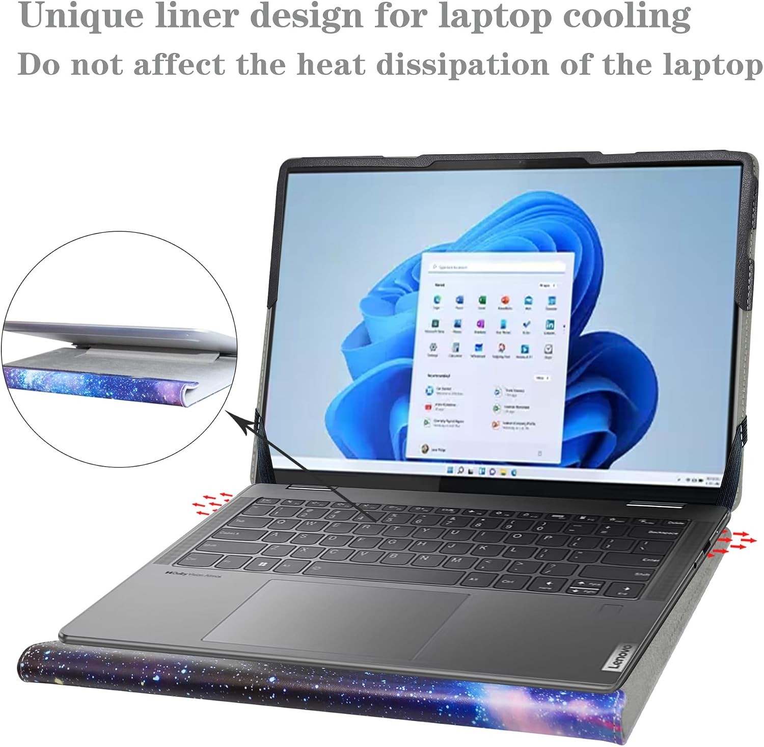 Galaxy Case for 14-inch Laptops – Compatible with Lenovo Yoga 7i, HP EliteBook 8