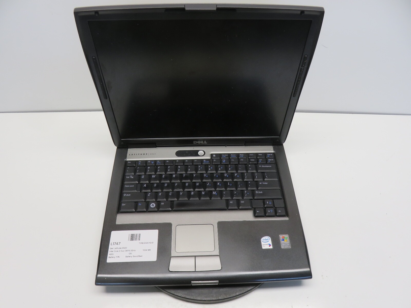 Dell Latitude D520 Intel Core 2 Duo 06F6 2GHz 1GB 40 GB WIN XP No Batt