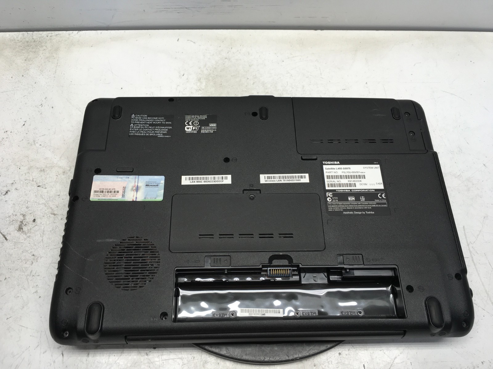 Toshiba Satellite L455-S5975 Intel Celeron 900 2.2GHz 512 MB NO HDD