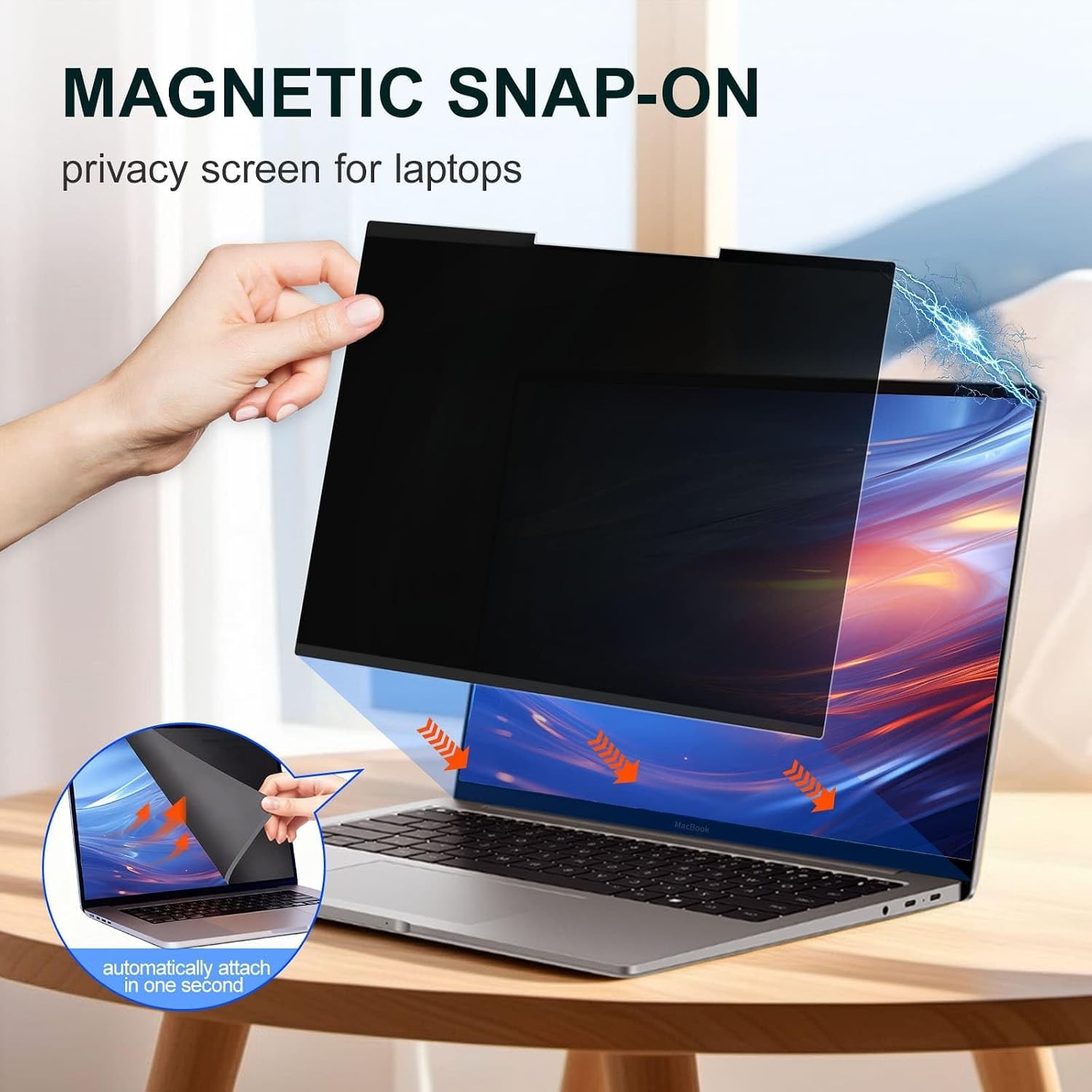 15.6 Inch Laptop Privacy Screen 16:9 Aspect Ratio, Removable Anti-Blue/Glare Fil