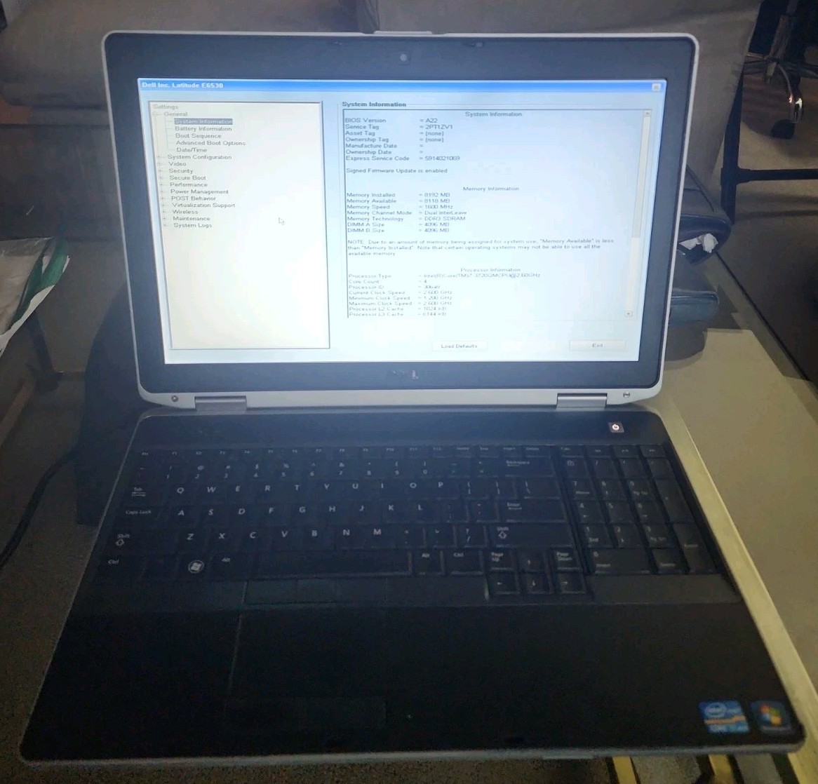 Dell Latitude E6530 i7-3720Q CPU@2.6GHz 8GB RAM No HDD No OS No Batt(626A3)