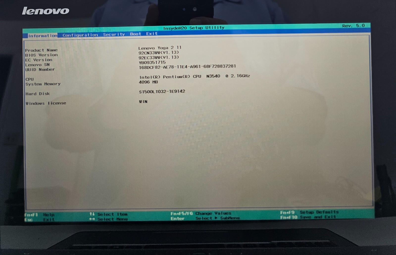 Lenovo Yoga 2 11 Laptop Intel Pentium N3540 4GB Ram 500GB HDD NO OS (FL)