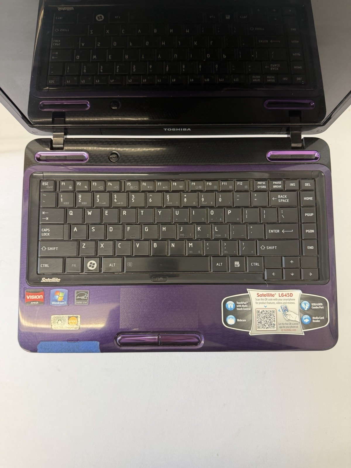 Toshiba Satellite L645D-S4040 Laptop – Good Screen – AMD Athlon II P320-Read Des