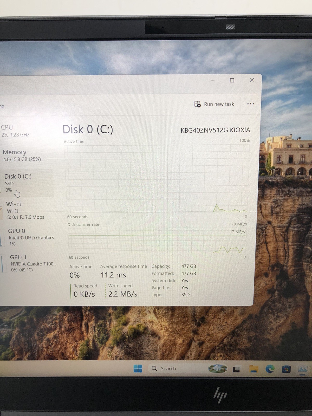 HP ZBook Fury 15 G7 i7 10th Gen 16GB 512GB SSD Quadro T1000 4GB Workstation