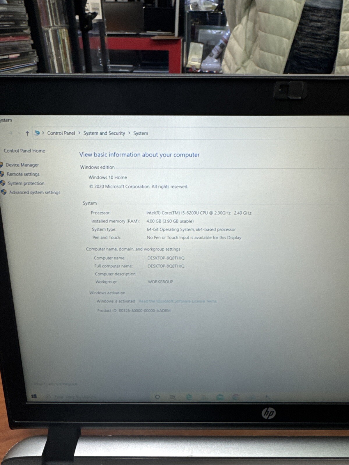 HP ProBook 450 G3 Intel Core i5-6200U @ 2.30 4GB 500GB HDD Win10 PARTS/REPAIR