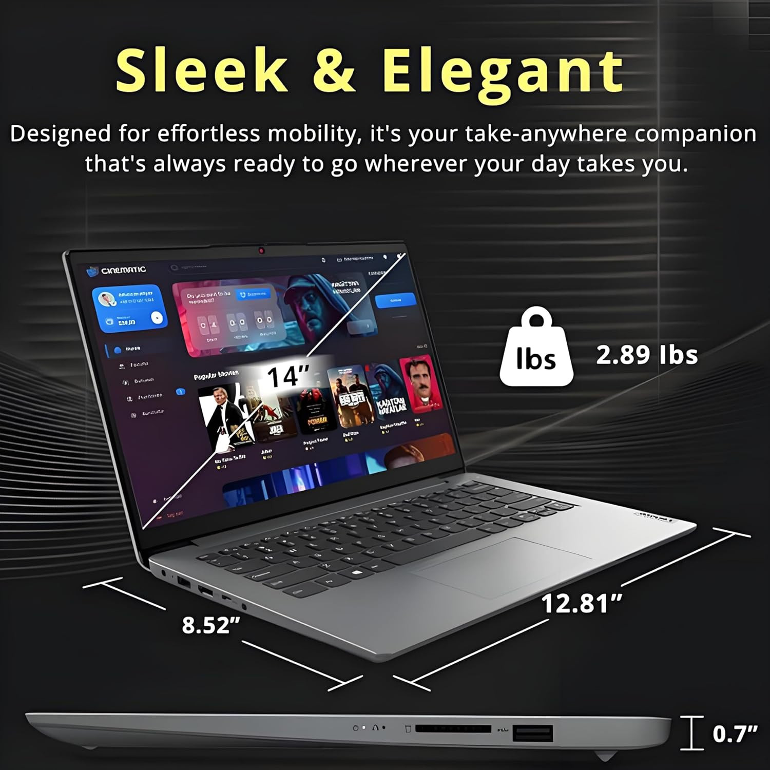 2026 Laptop for Student & Home, 14 Inch with Office 365, 8GB RAM, 256GB SSD, Int