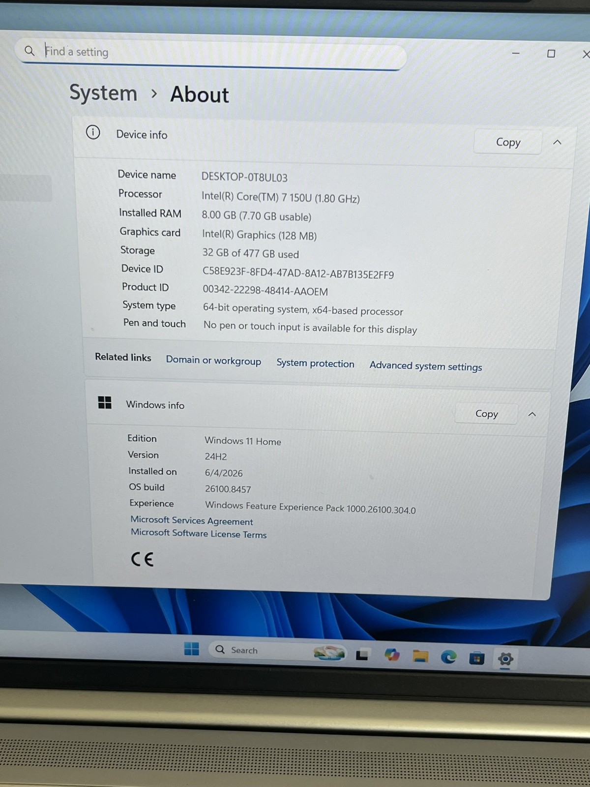 Lenovo IdeaPad Slim 5 16in 16IRU9 Core 7 150U 1.8GHz 8GB RAM 512GB Win11 Home
