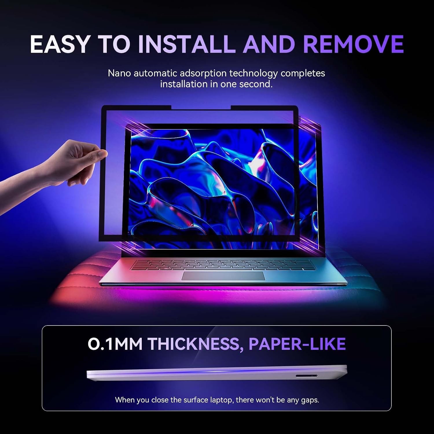 Laptop Privacy Screen Surface Laptop 6/5/4/3/2/1-13.5 Inch, Removable Anti-Spy F