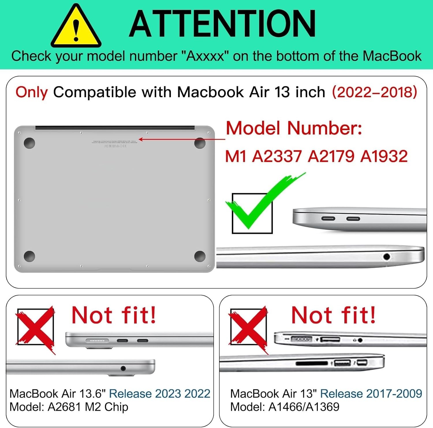 Compatible with MacBook Air 13 Inch Case M1 2022 2021 2020 2019 2018 A2337 A2179