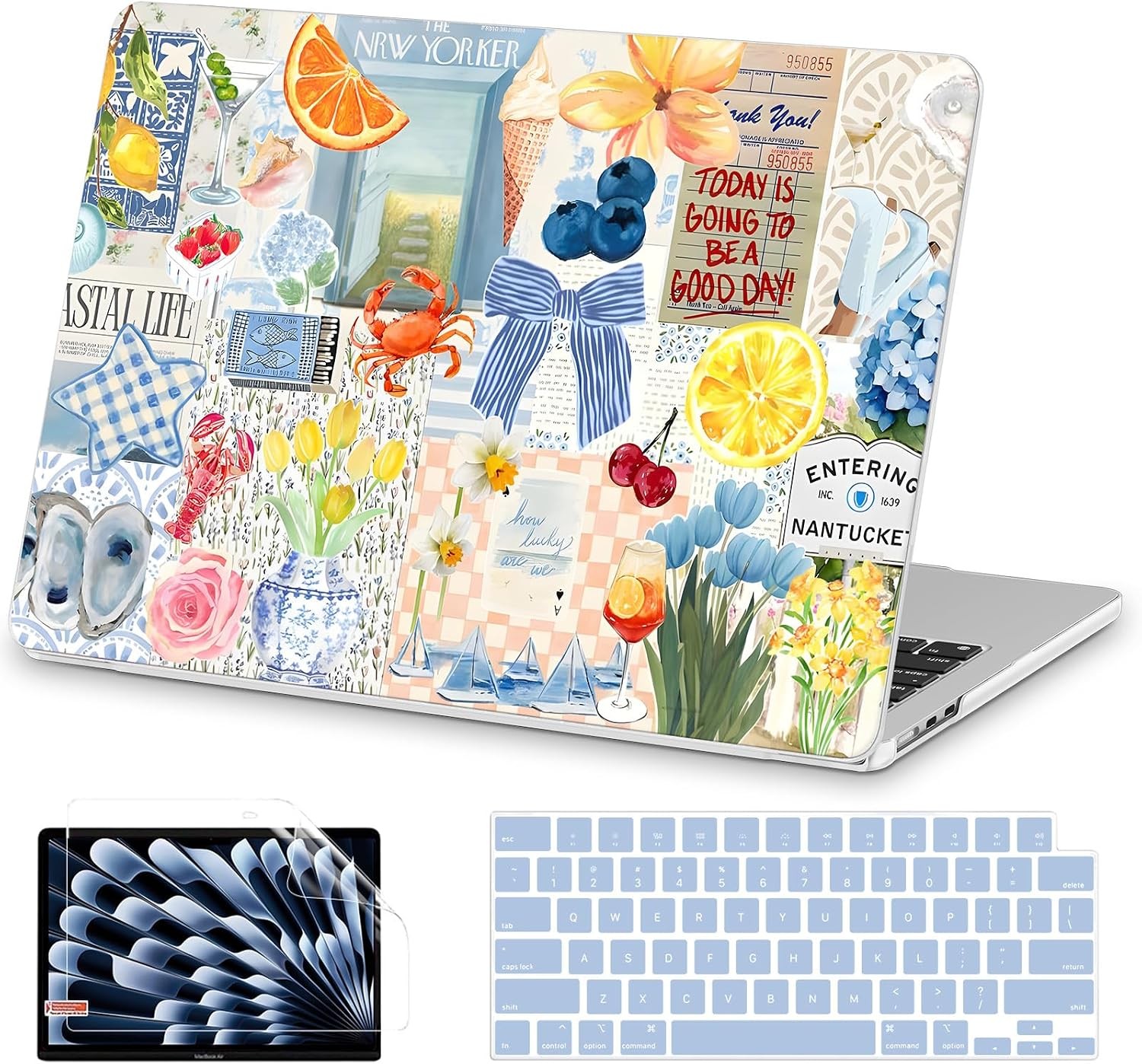 MacBook Air 15 Inch Case 2026-2023 M5 M4 M3 M2 A3448 A3241 A3114 A2941, Blue Col