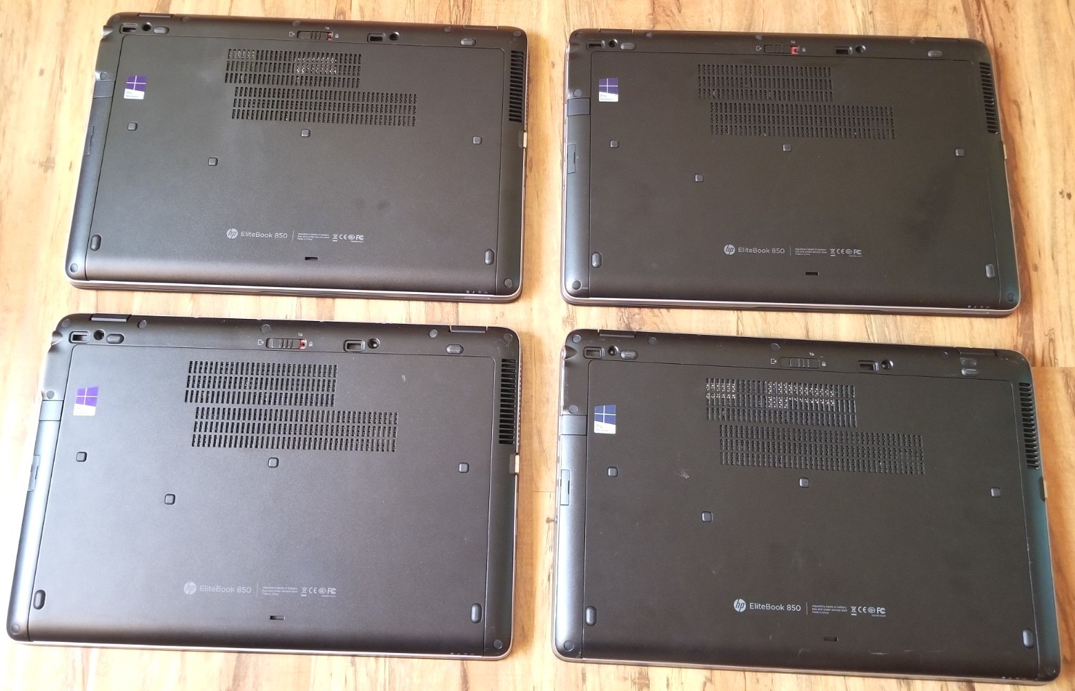 Lot 4 HP EliteBook 850 G2 i7-5600U 2.6 GHz 8GB RAM 128GB SSD Batt 15.6″ NO AC|OS
