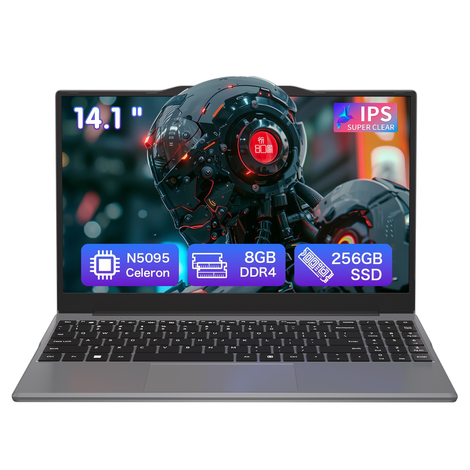 Auusda 14.1” New Laptop, Intel N5095, 8GB RAM, 256GB SSD, W11 Pro, Dual Channel
