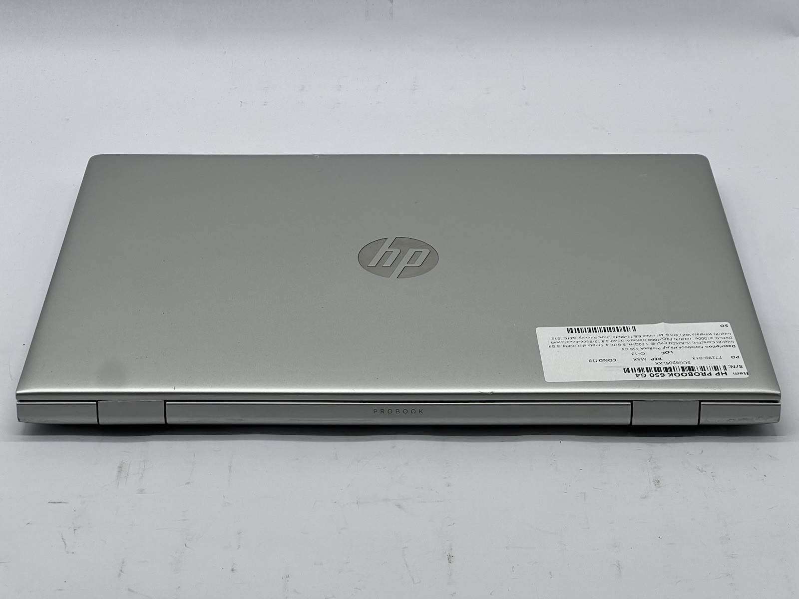 HP ProBook 650 G4, i5-8250U CPU, @ 1.60GHz, 8GB RAM-No HDD/OS/Charger