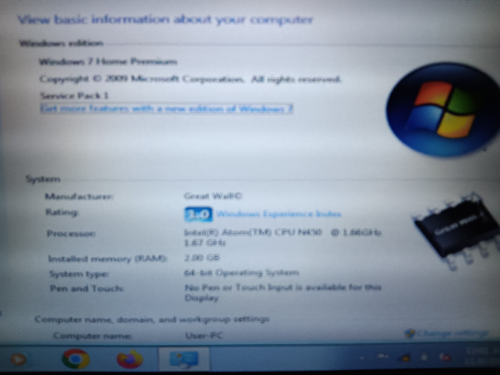 Sylvania SYNET582-BK / Atom N450 1.66ghz/2gb/160gb/Windows 7 Home/9″ Lcd/ Vga