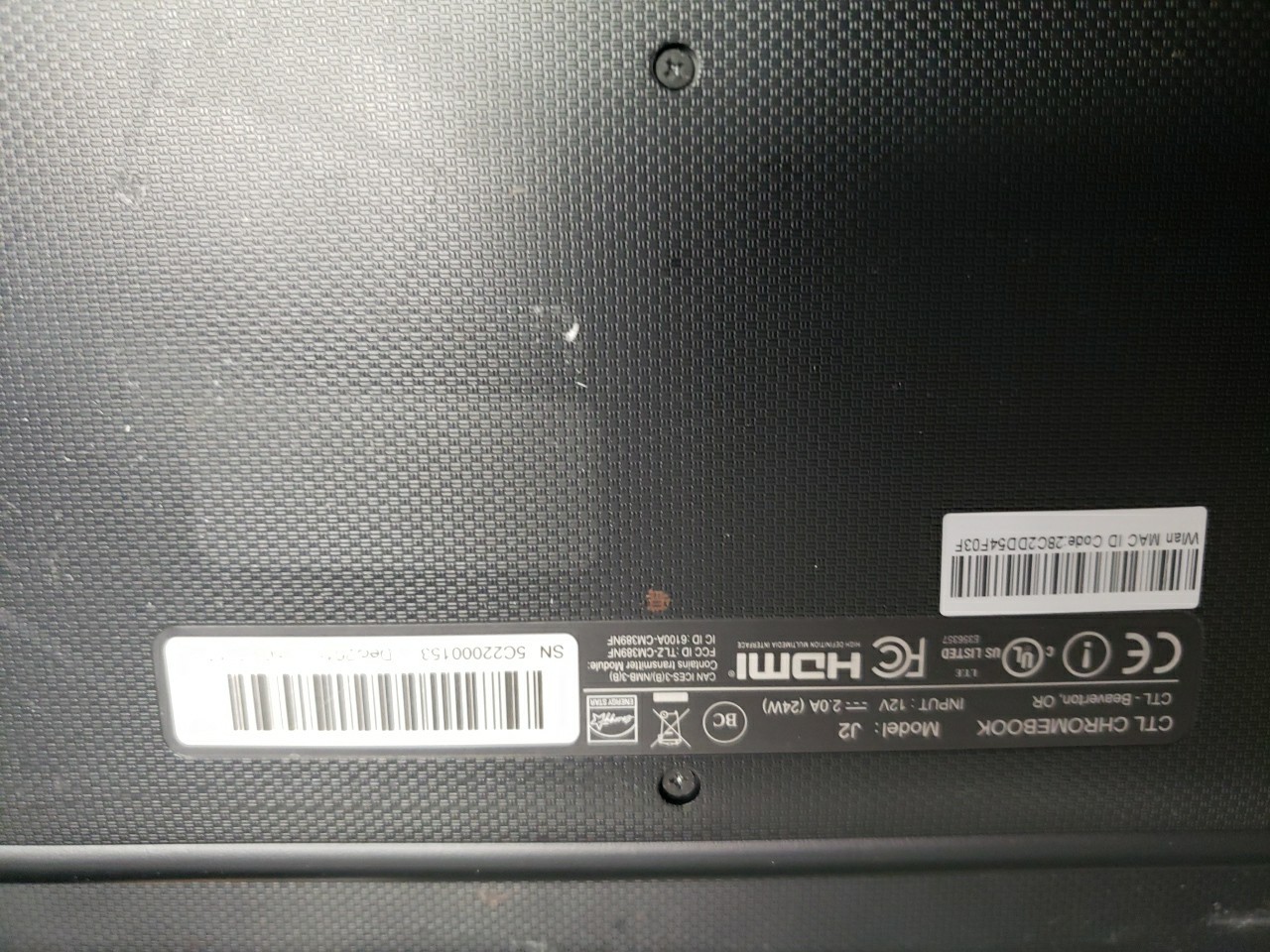 CTL Chromebook J2 11.6” 1.8GHz 2GB RAM 16GB SSD no power cord free ship