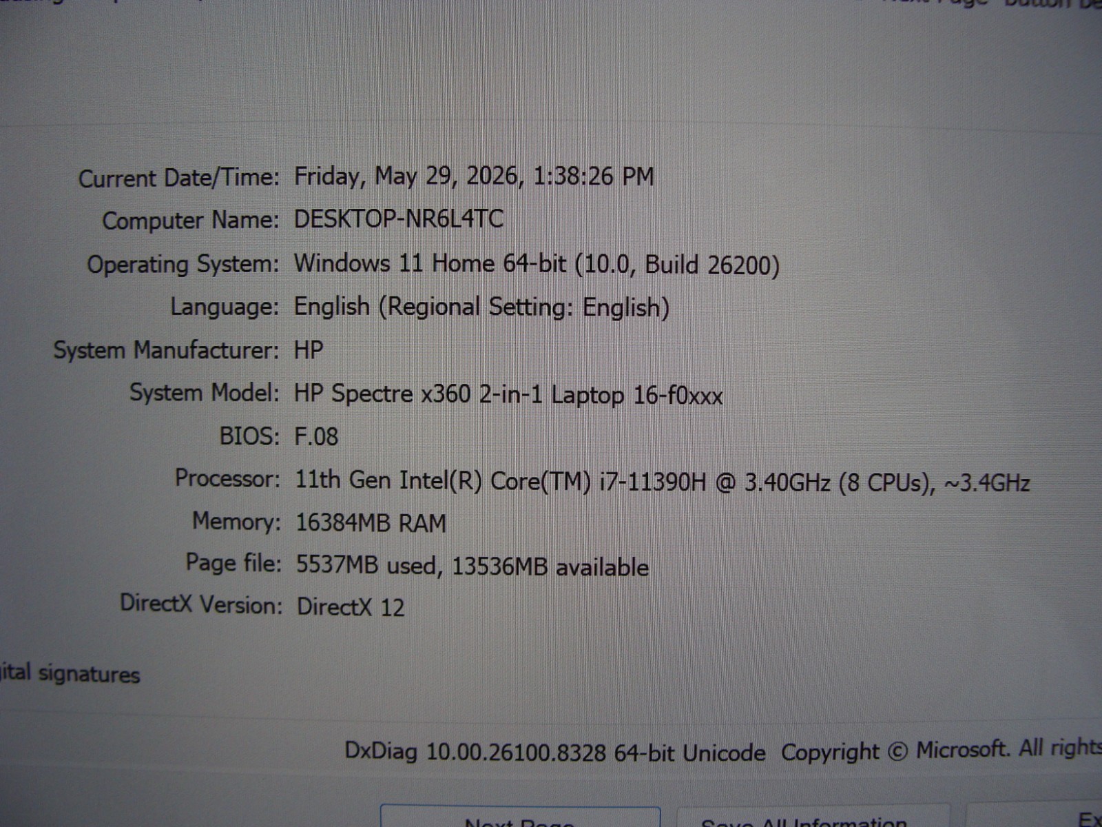 HP Spectre x360 16-f0013dx 16″ 3K+ TOUCH core i7-11390H 3.4GHz 16GB 512GB