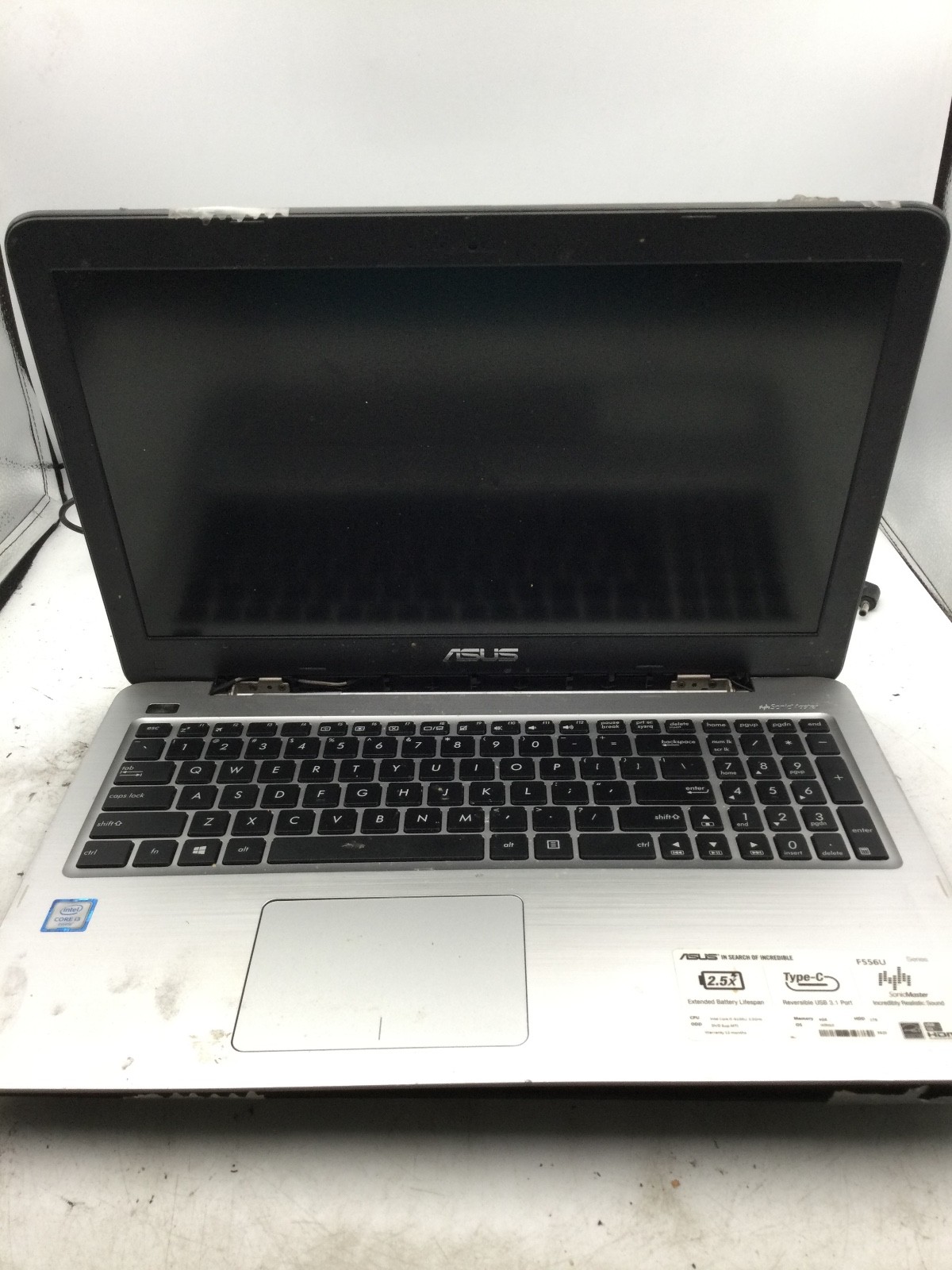 ASUS F556U 15.6″ Laptop – Intel Core i3 – No RAM No HDD- NO POWER/PARTS -BB