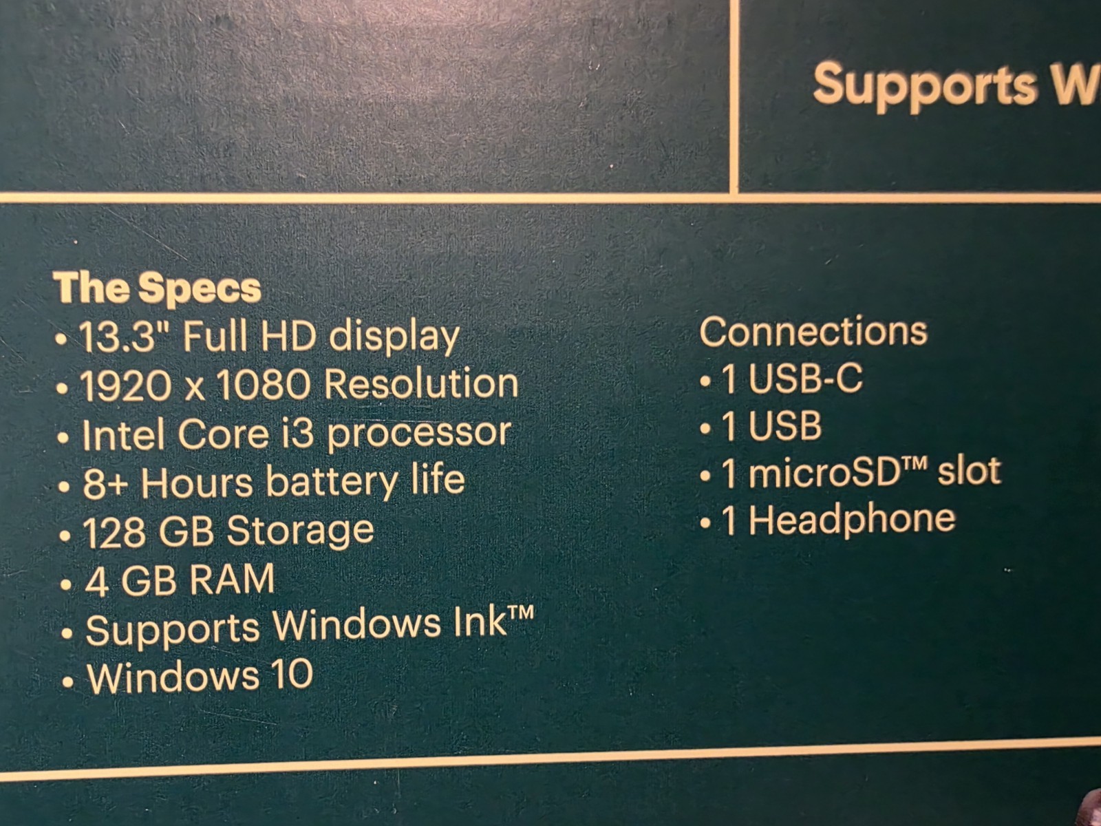 Onn 13.3″ 2-1 laptop – Tablet, i3, 4GB Ram, Touch Screen 128 SSD,1920 x 1080p