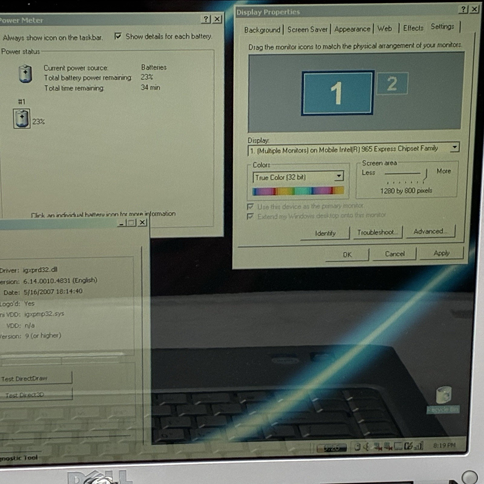 Dell Laptop Gaming/Work Good Batt Win2k Pro Charger Core2Duo Loaded