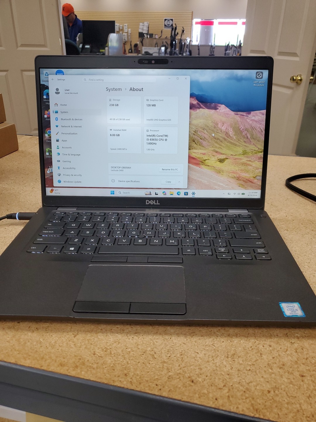 Dell Latitude 5400 Intel Core i5-8365U 16GB RAM 256GB SSD 042826-3