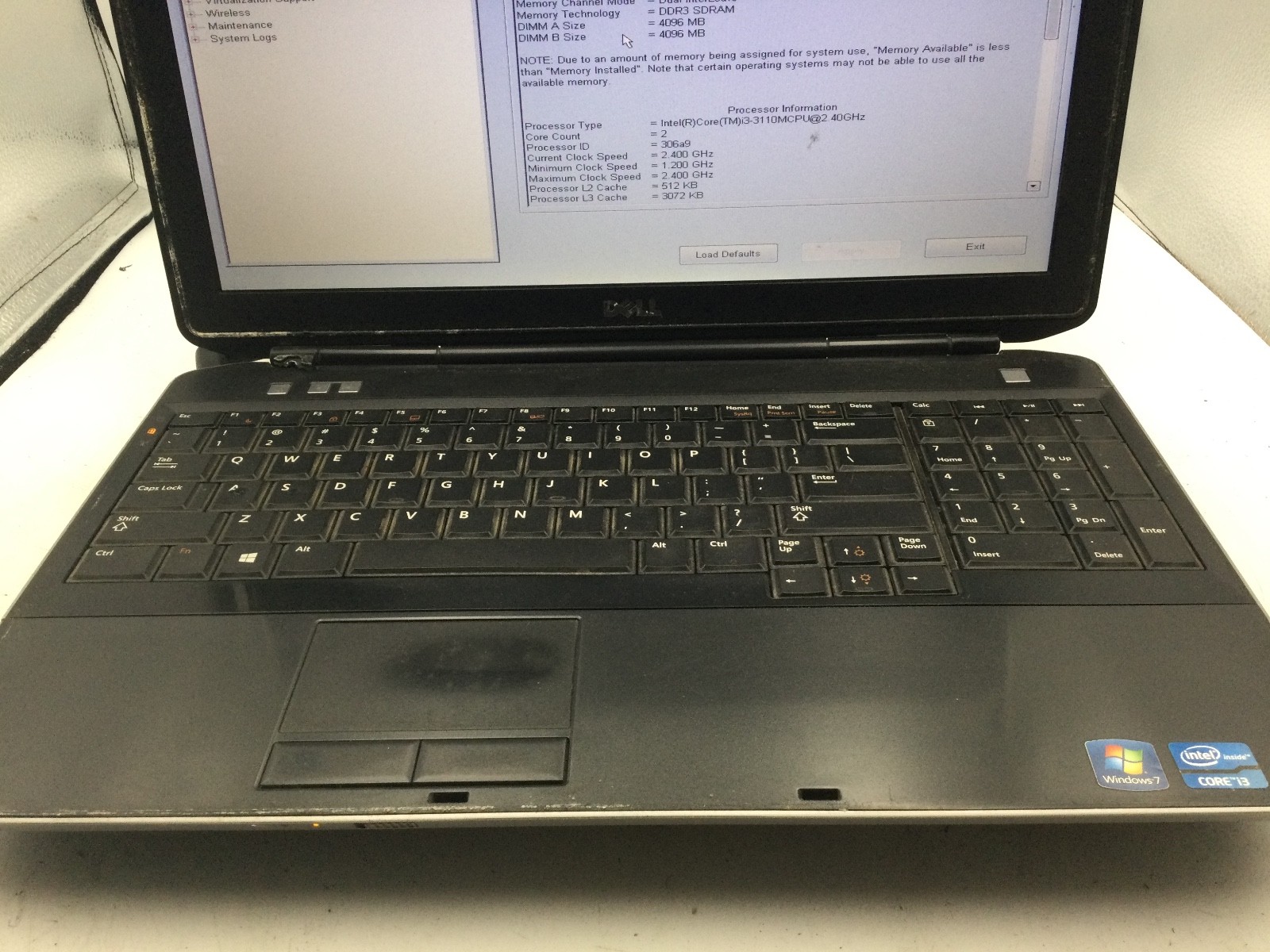 DELL LATITUDE E5530 – BOOTS TO BIOS – INTEL I3 3110 – 8GB RAM – 15″ – READ – BB