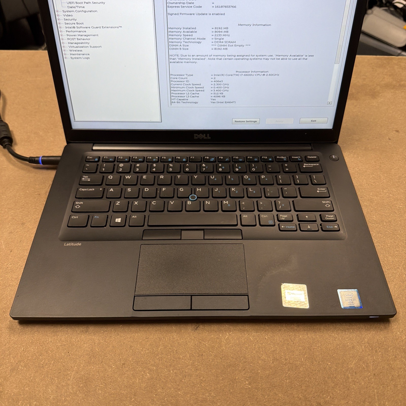 Dell Latitude 7480 Laptop – Intel Core i7-6600U @2.60GHz 8GB RAM