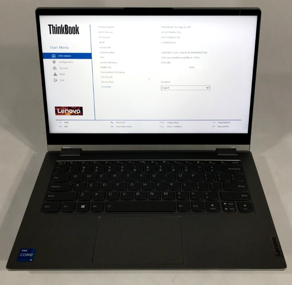 Lenovo ThinkBook 14s Yoga G2 IAP FHD Touch i5-1235U 3.30GHz 8GB 256GB *Grade C*