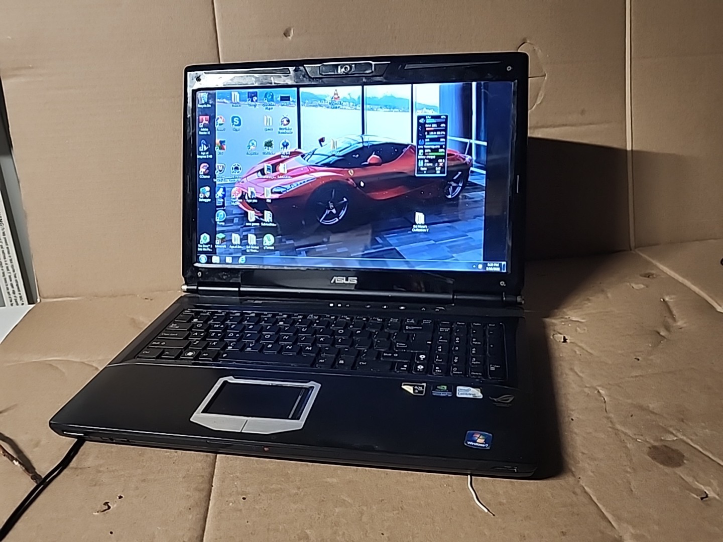​Laptop Asus ROG G60 Core 2 Duo P7450 4GB RAM 1GB GTX 260M Win 7 – Para Partes
