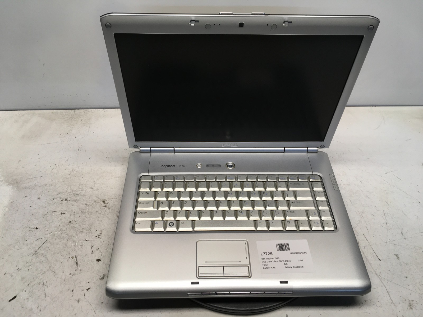Dell Inspiron 1520 Intel Core 2 Duo 06FD 2GHz 3 GB NO HDD
