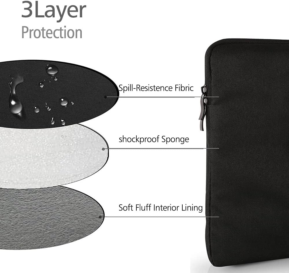 16.1-inch Polyester Laptop Sleeve Protective Case Vertical Style with Pocket Zip