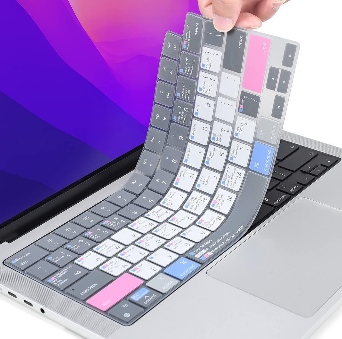 MacBook Air M4 Keyboard Cover Shortcuts for 2026-2022 MacBook Air 13.6 inch