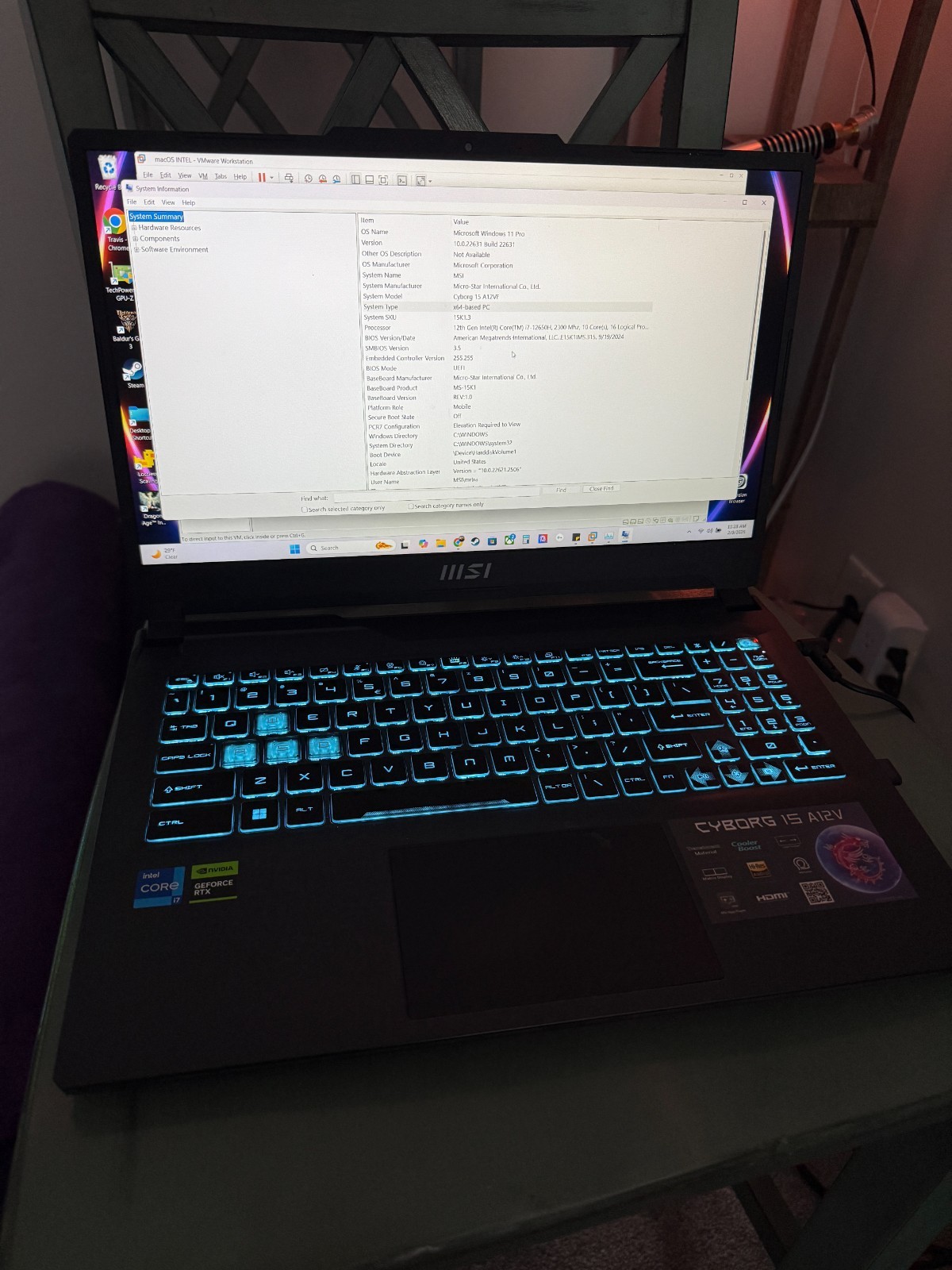 MSI Cyborg 15 A12VF Gaming Laptop–i7-12650H, RTX 4060, 64GB DDR5, 2TB SSD, 144Hz
