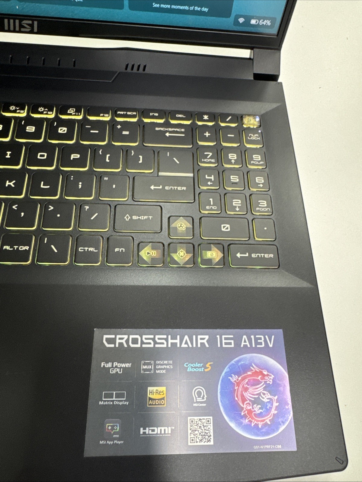 MSI Crosshair 16 Gaming Laptop i7-13620H RTX 4070 16GB RAM 1TB SSD 144Hz WIN11