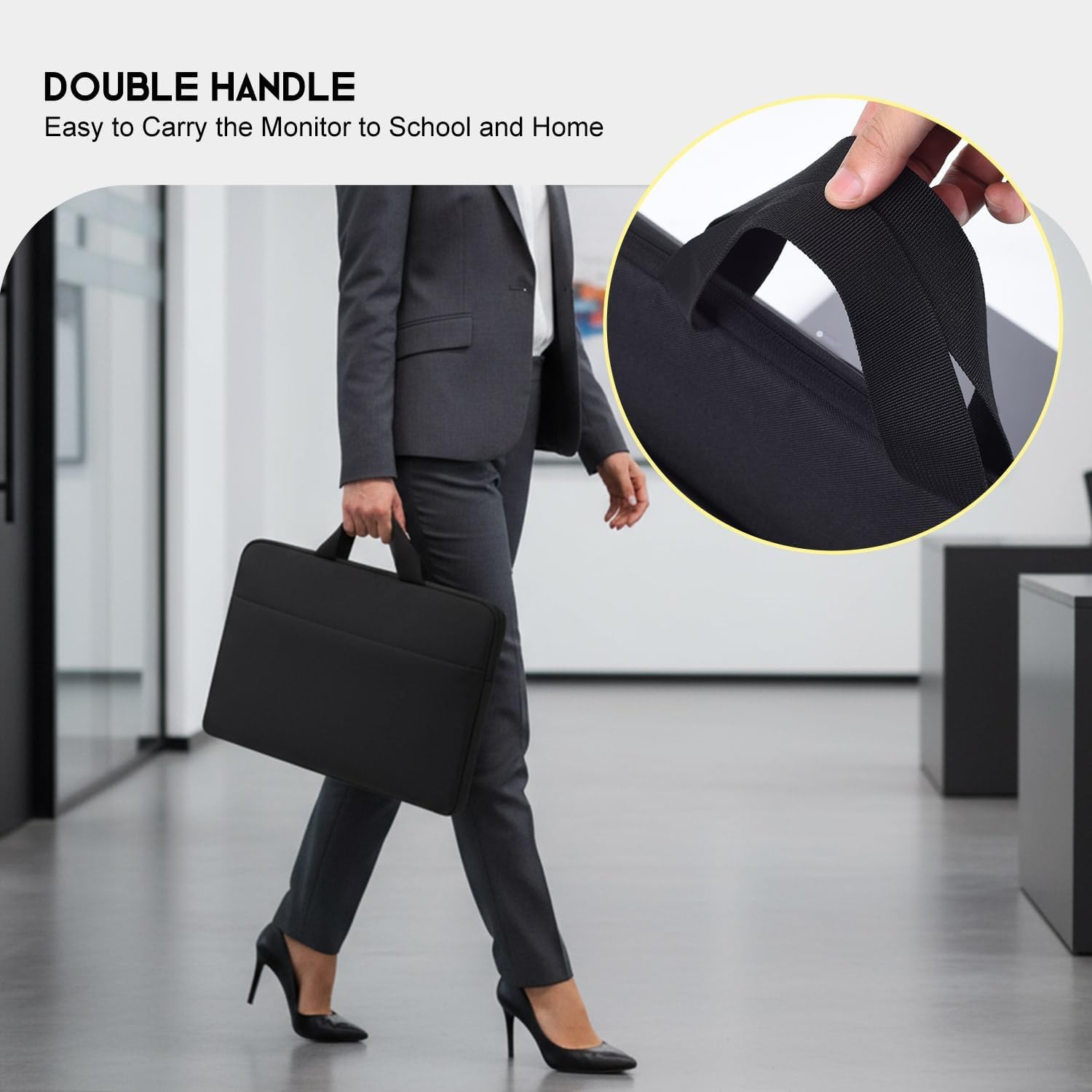 16.1 inch Portable Monitor Case Carrying Bag for Most 15.6/16.1 in Monitors