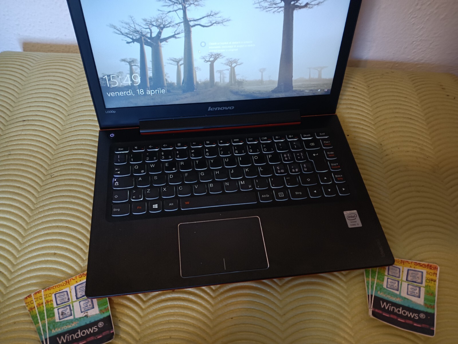 LENOVO IDEAPAD U330p 13.3″ 128gb m2 8GB I5-4210U WINDOWS 11 KEYS ILLUMINATED