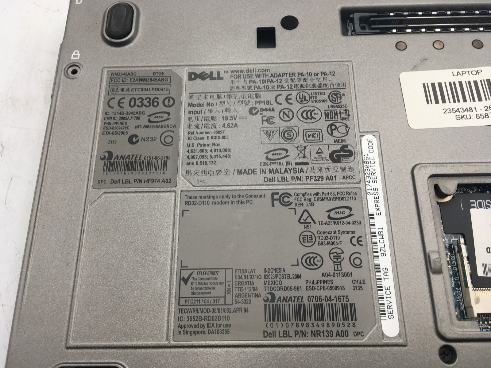 DELL LATITUDE D620 – FOR PARTS/REPAIR – CORE ONLY – INTEL CORE 2 DUO – NO RAM-BB