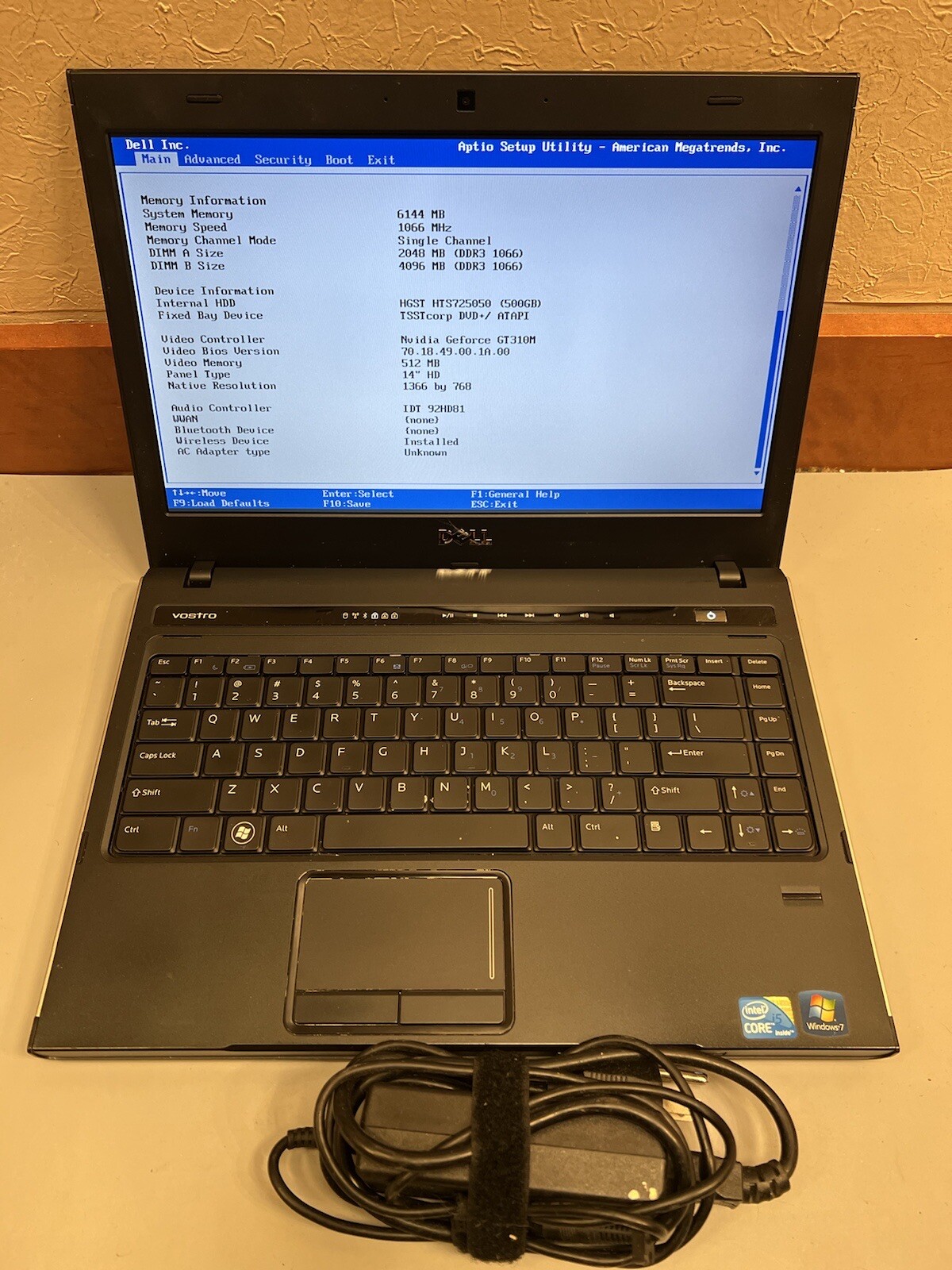 Dell Vostro 3400 Intel Core i5 M560 2.66GHz 6GB RAM 500GB HDD WEBCAM NVIDIA