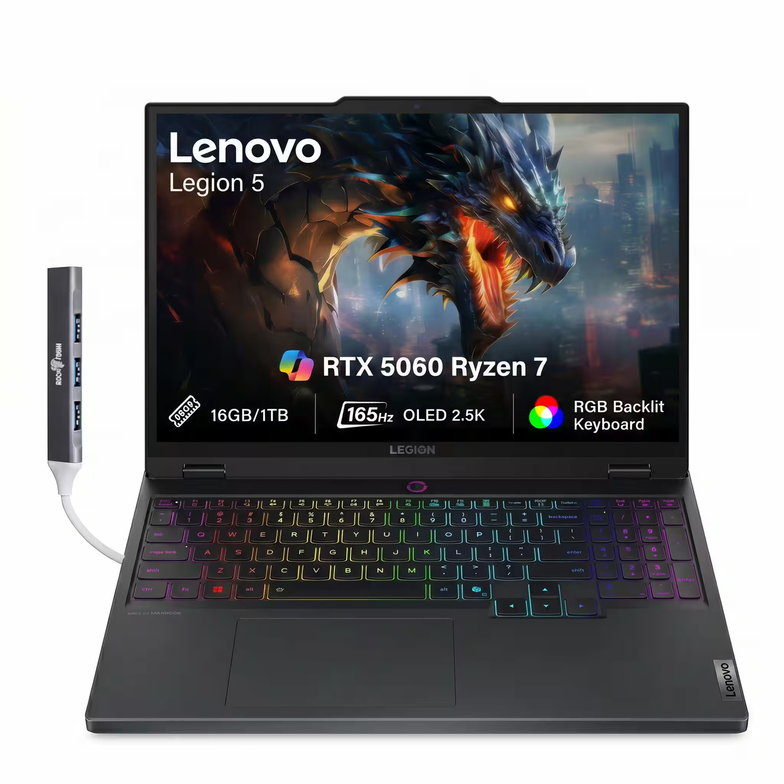 Lenovo – Upgraded – Legion 5 Ryzen 7 260 1TB PCIe SSD 15.1 OLED WQXGA 16GB RAM