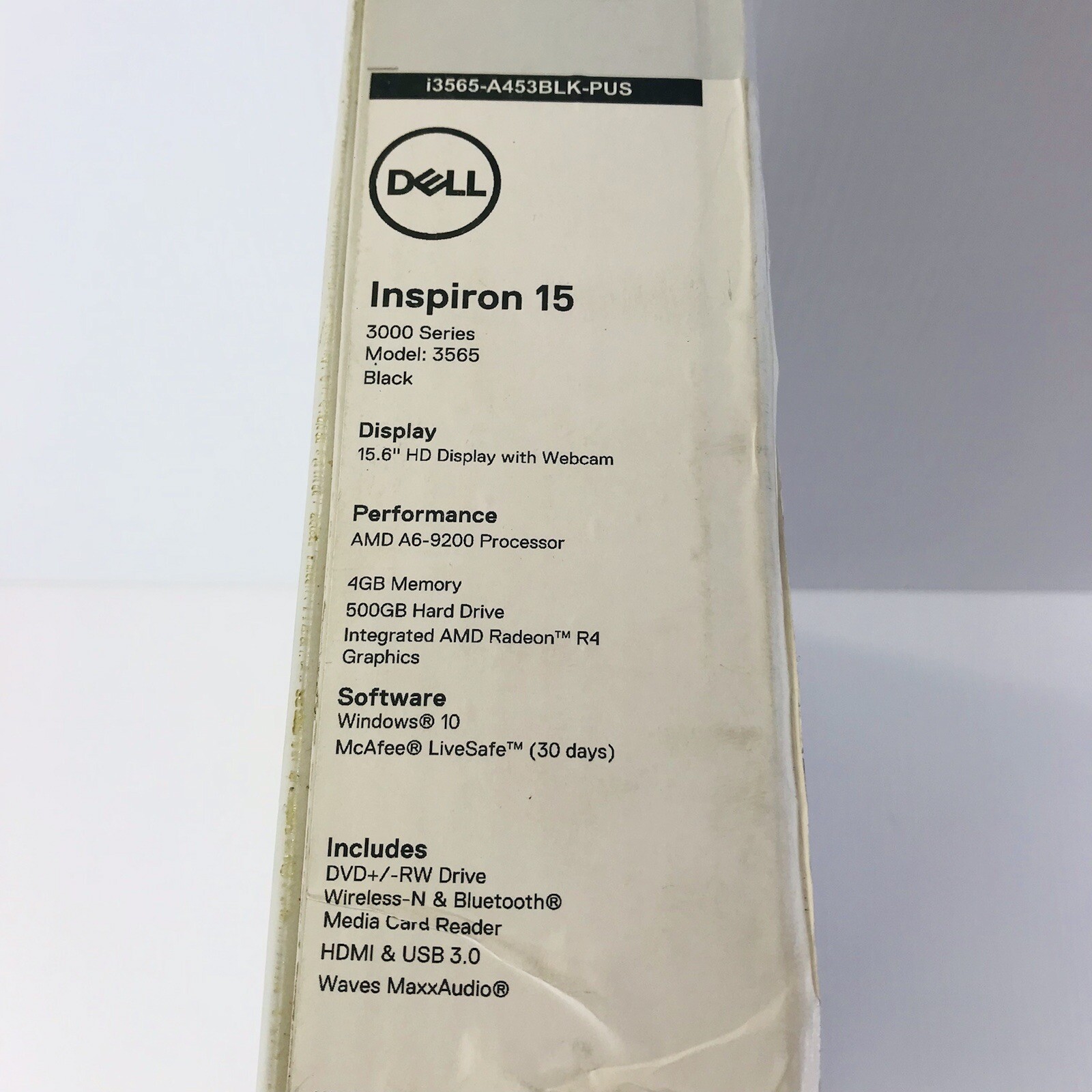 DELL Inspiron I3565-A453BLK-PUS LED LCD Screen 15.6″ 4GB RAM 500 GB Hard Drive