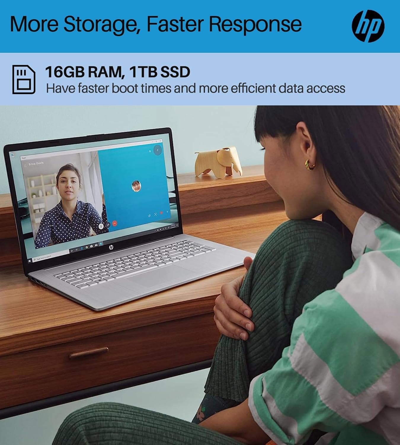 HP 17.3″Touch Laptop computer Win11P 4.5GHz AMD-R5-7530U UpTo 64GB RAM 2TB SSD