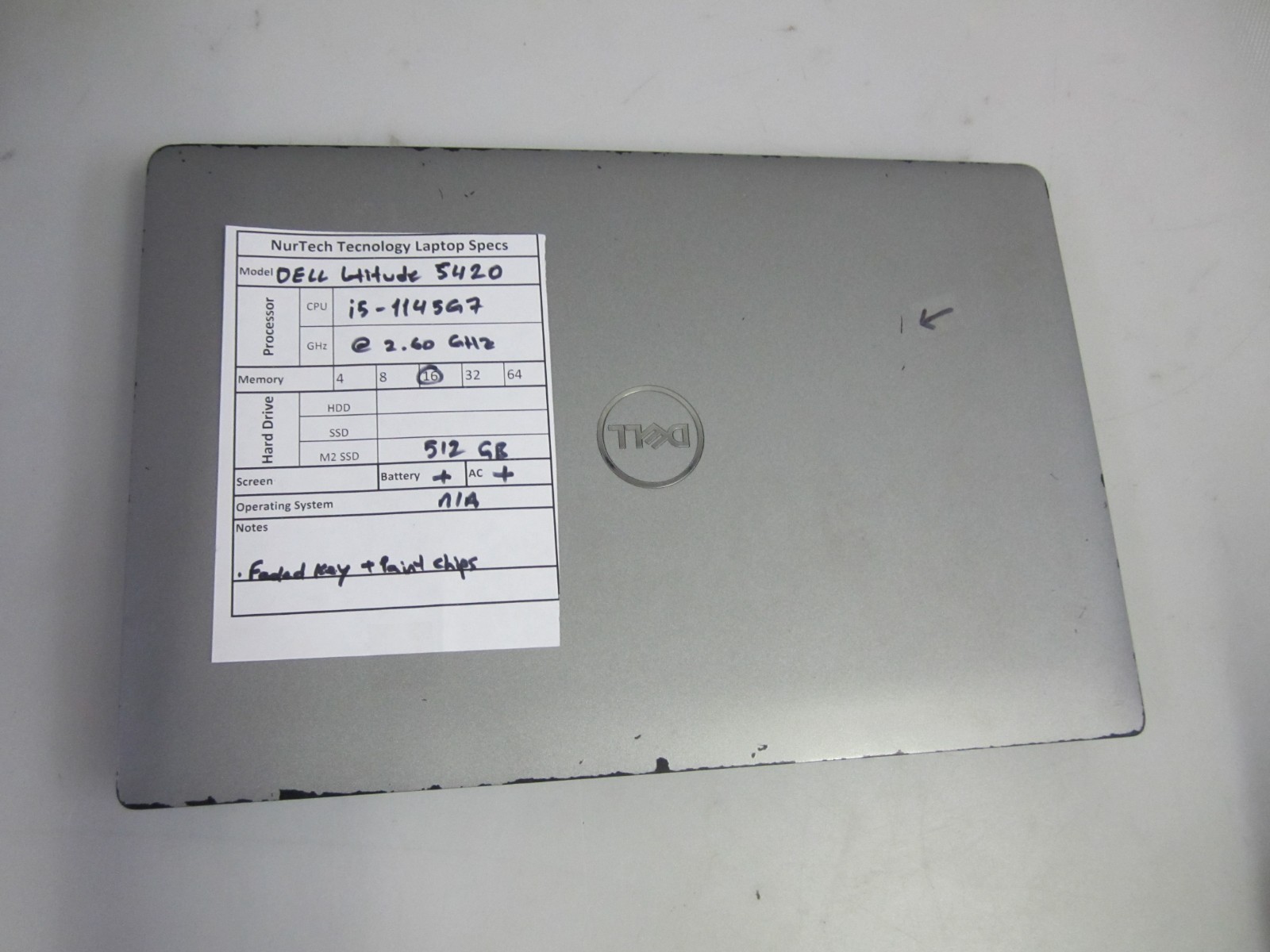 Dell Latitude 5420 i5-1145G7 2.6GHz 16GB 512GB m2 SSD Laptop + AC [NO OS] READ