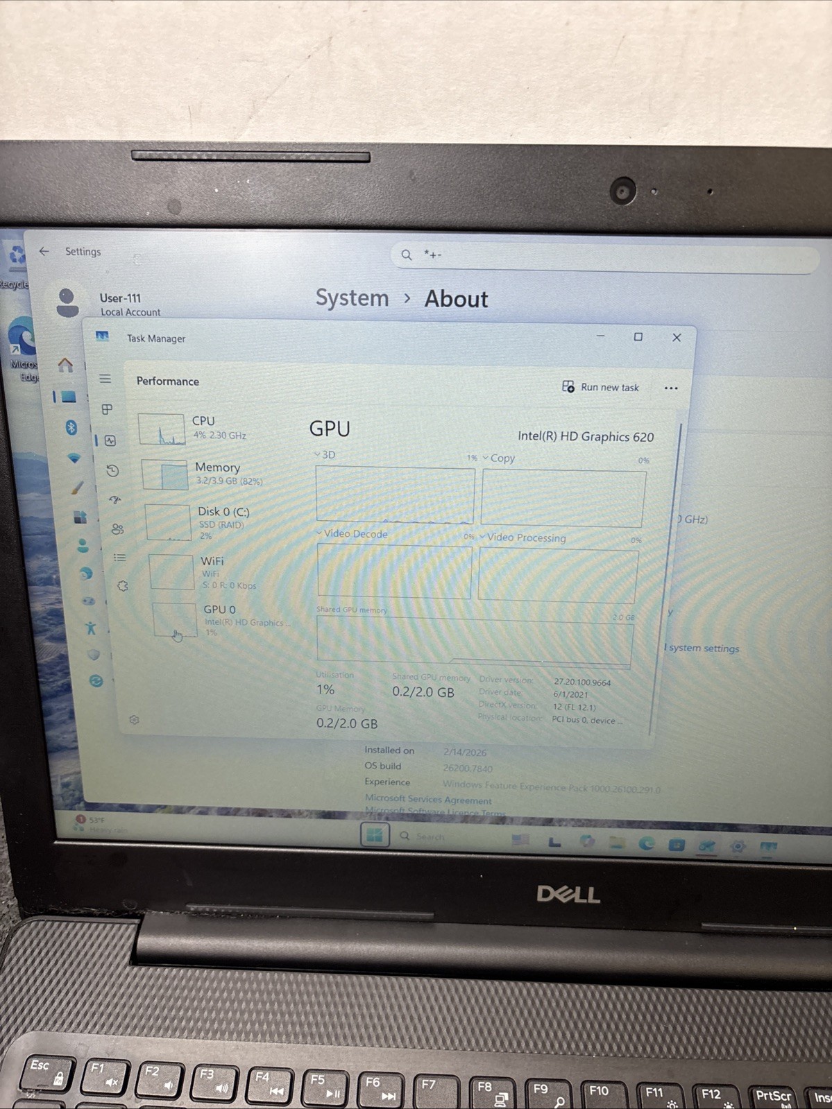 Dell Inspiron 3584 |15.4″| i3-7020U | 4GB Ram | 128GB SSD | WIN 11