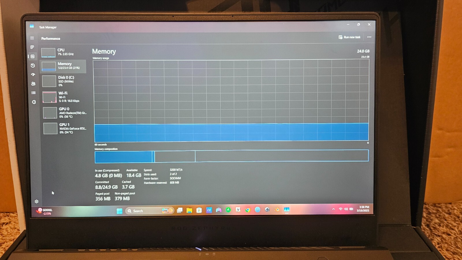 ASUS ROG Zephyrus G15 RTX 3070 1T (24Gb RAM)