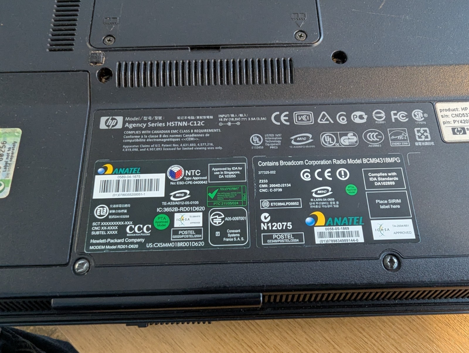 HP Compaq nx6125 Laptop – AMD Sempron 3100+, 60Gb HDD