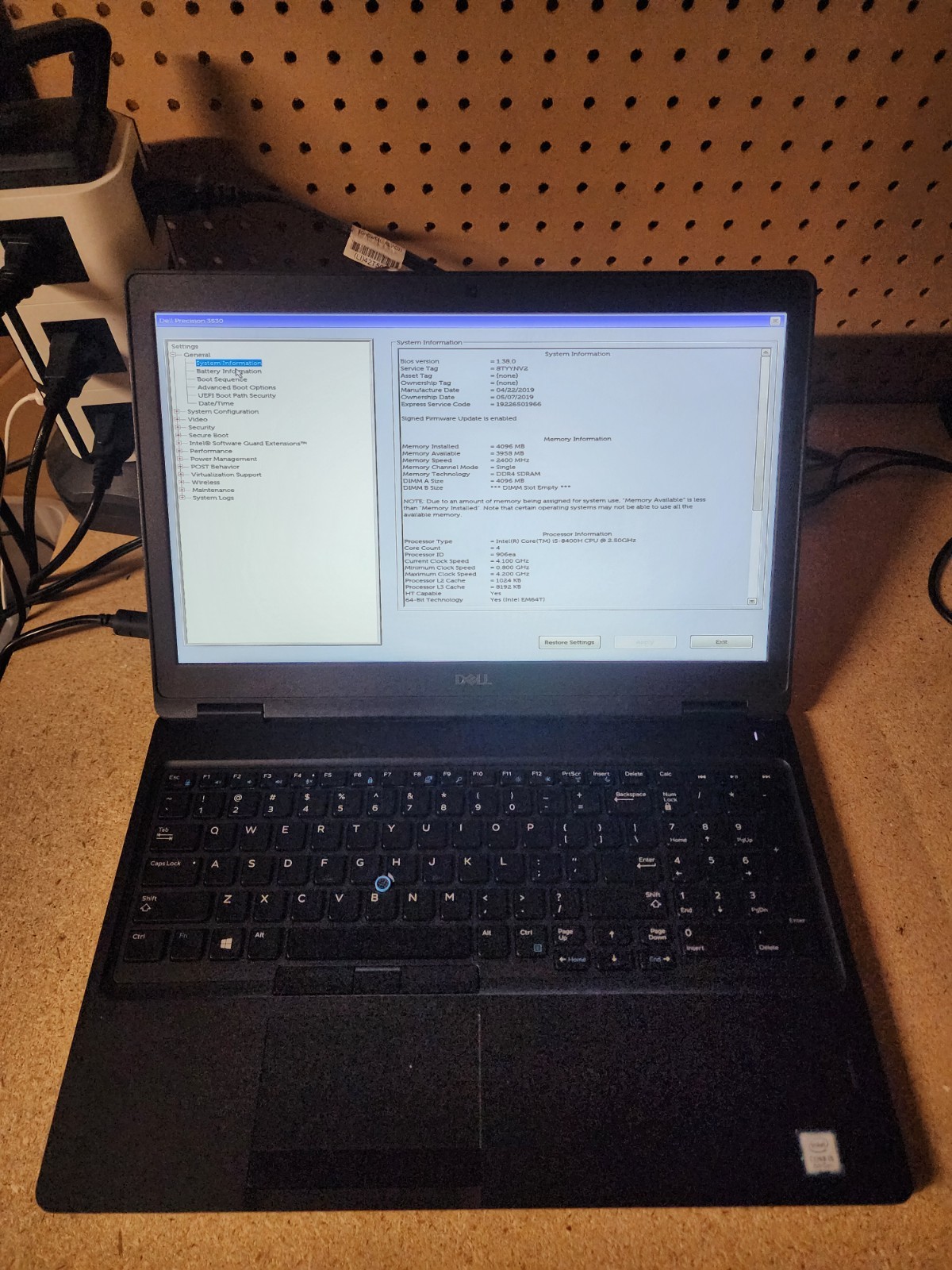 Dell Precision 3530 i5-8400H 2.5GHz No RAM/HDD/OS Quadro P600 GPU #3
