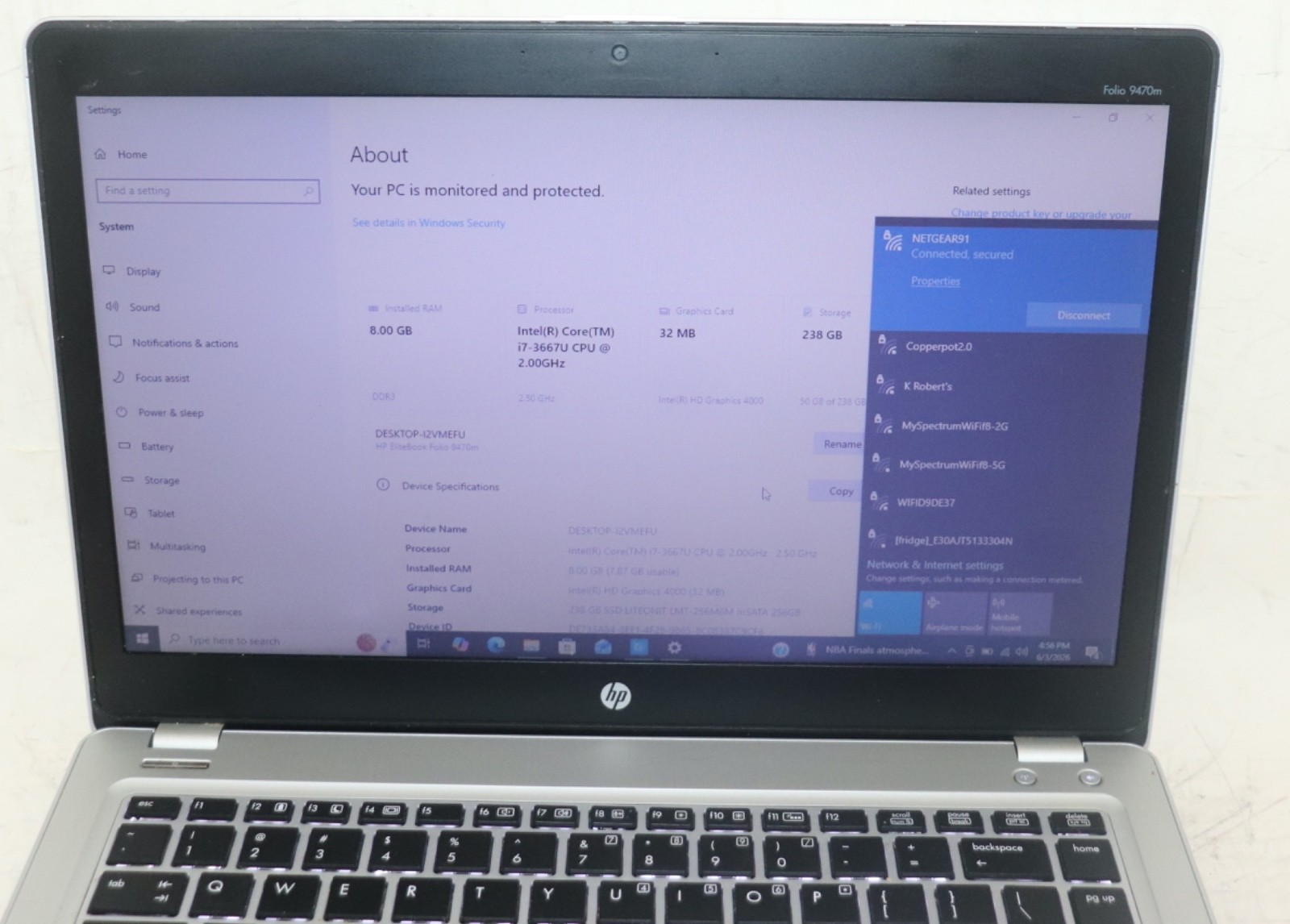 HP EliteBook Folio 9470M |Intel core i7@2.00GHz|8GB RAM|256SSD|Webcam