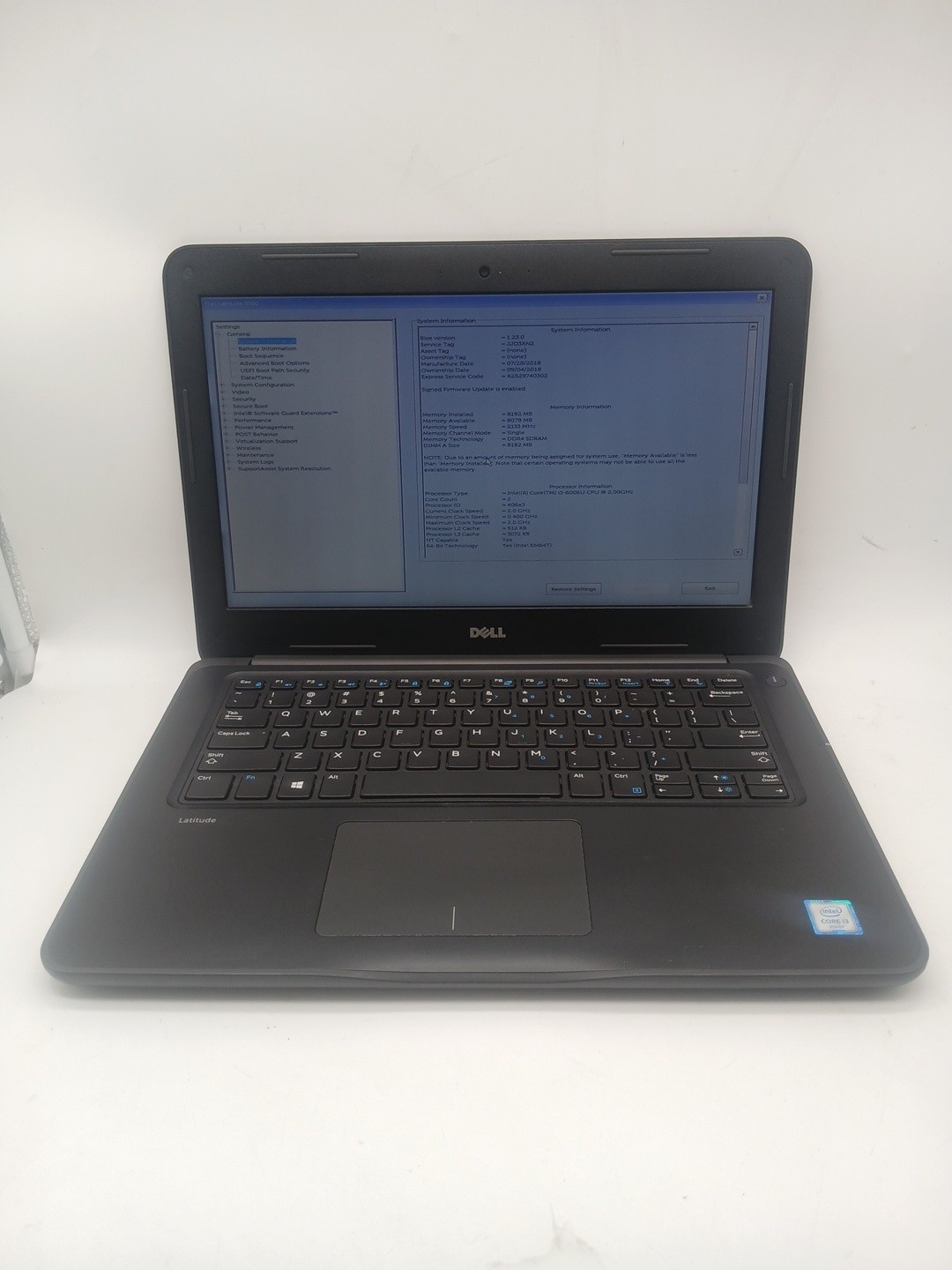 Dell Latitude 3380 13.3” Core i3-6006U 2.00Ghz 8GB RAM 128GB SSD Win 11Pro