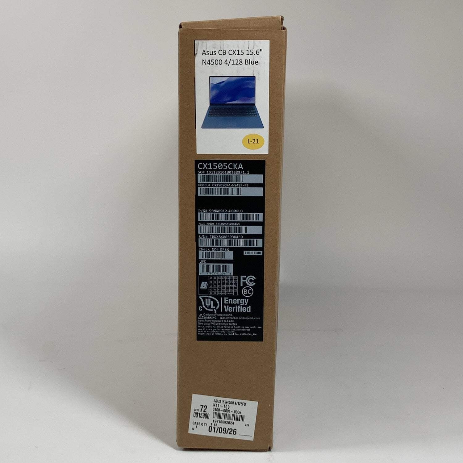 Asus Chromebook CX1 CX1505CKA 15.6″ Celeron N4500 1.1GHz 4GB RAM 128GB SSD